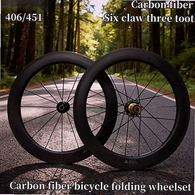 20 Inch Folding Bike Full Carbon Fiber Wheelset V Brake Tubeless Bicycle Wheels