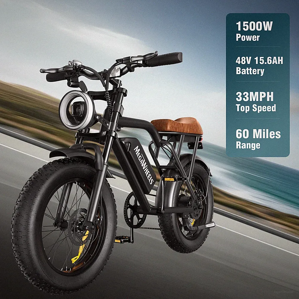 Adults Electric Bike 20" Fat Tire 1500W 48V Mountain Electric Bicycle 33mph
