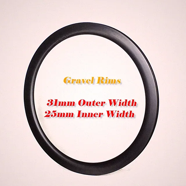 Gravel Bike Carbon Rims Hookless Disc Brake 31mm Outer Width 25mm Inner Width
