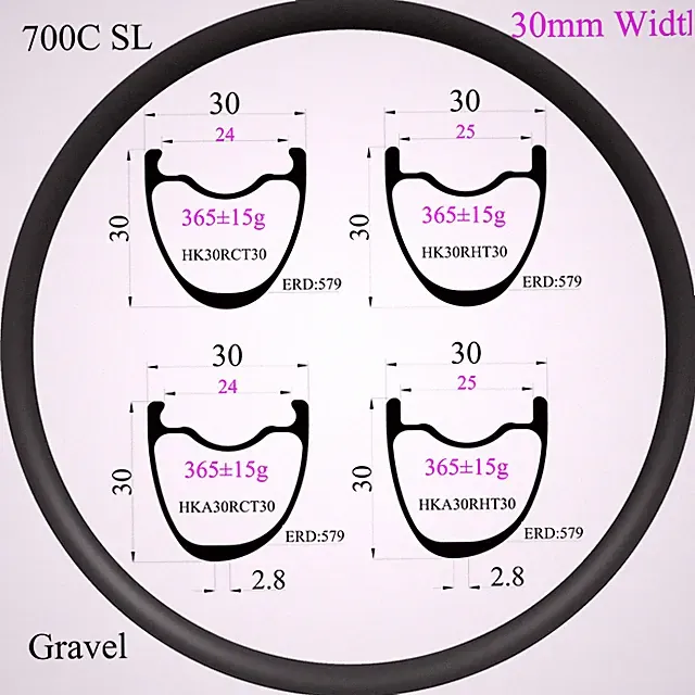 Gravel Bike Wheels 700C Tubeless Hookless Disc Brake Road Bicycle Carbon Rims