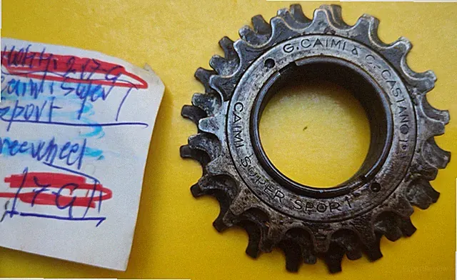 RARE CAIMI SUPER SPORT FREEWHEEL 3 SPEEDS 16/20 TEETH RUOTA LIBERA VINTAGE