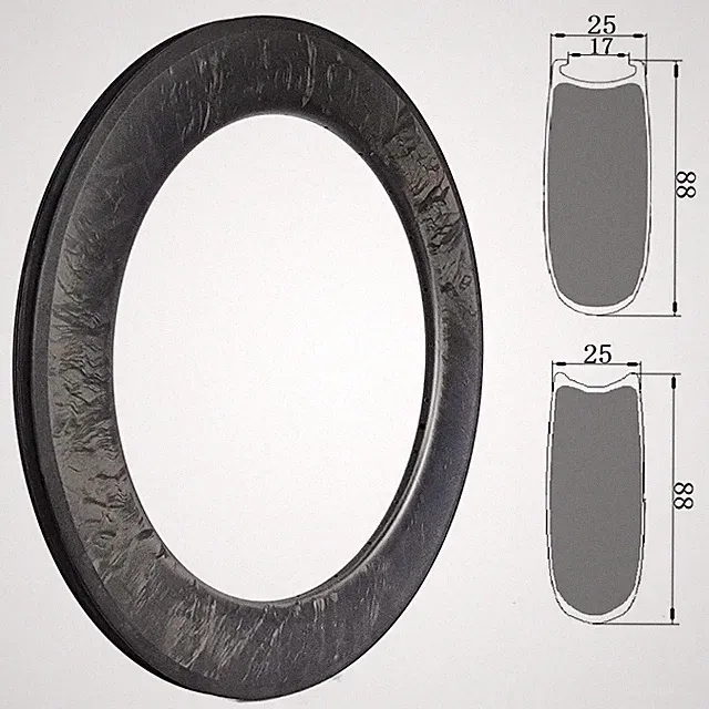 Road Triathlon TT Track Bike Tubular Clincher 700C Carbon Rim 88*25mm Wheels
