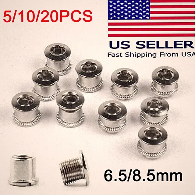 Steel Bike Chainring Bolts 6.5 Single 8.5 Double Triple Speed Nut Screw 5/10/20X
